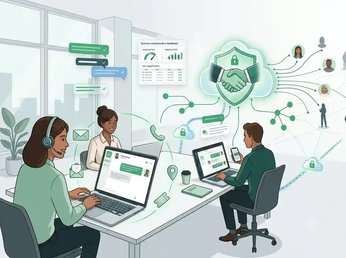 Customer support team handling business messaging